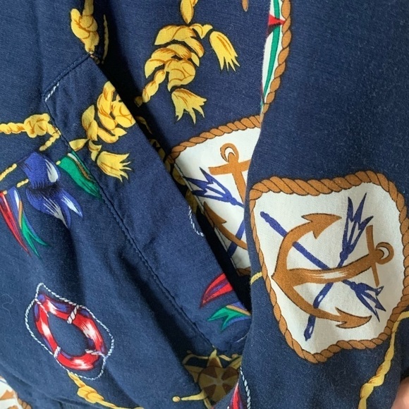 VINTAGE | Women’s Navy Nautical Bomber Windbreaker Zip Up Jacket | Size XL - Picture 9 of 16